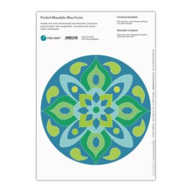 Bastelbogen Prickel-Mandala Blau/Grün